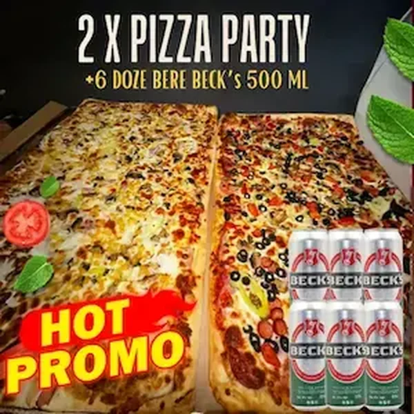 Pachet 2 Pizza Party + 6 Becks sau 6 Pepsi – Four Star Pizza Ploiești
